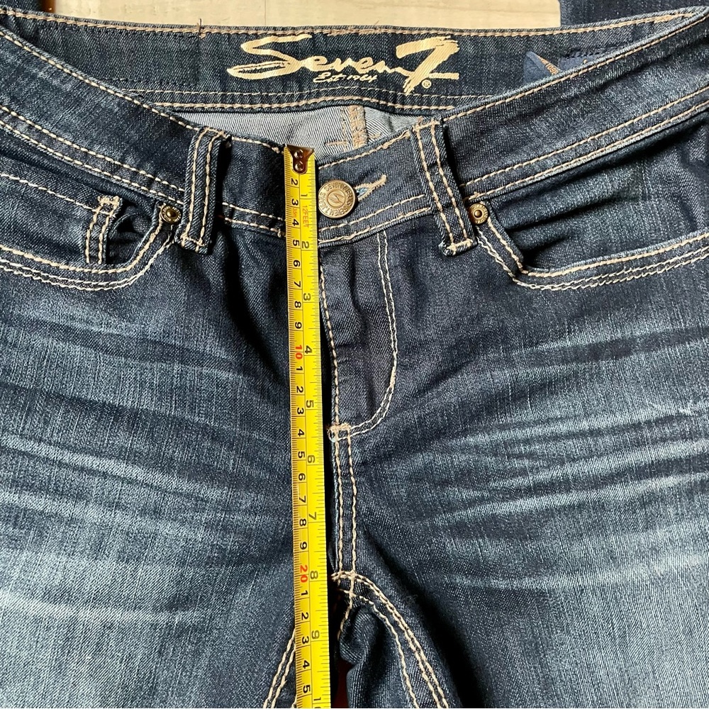 Seven7 Women's Dark Blue Straight Leg Jeans - Picture 5 of 10